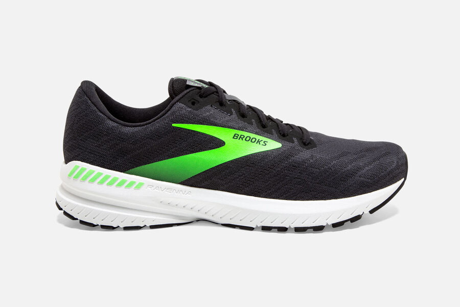 Zapatillas Running Brooks Ravenna 11 Hombre Negras/Verde Claro Ofertas PLTY41560
